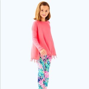 Lilly Pulitzer Mini Ramona Pink Fringe Sweater